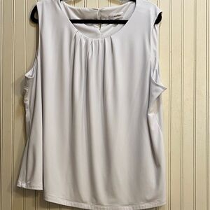 Calvin Klein White Pleated Front Sleeveless Camisole